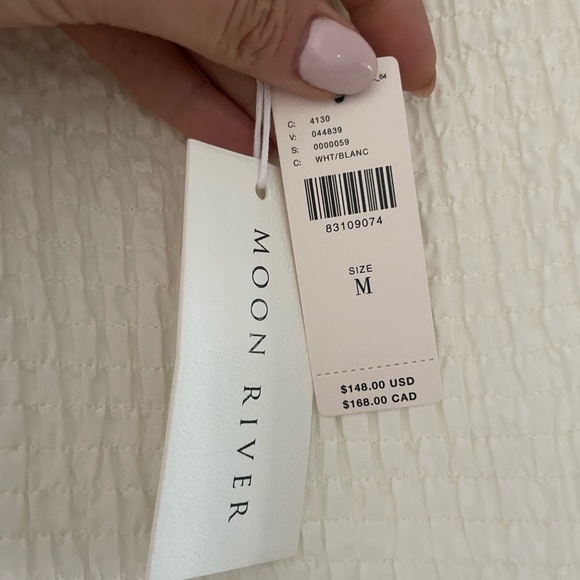 NWT Anthropologie Moon River White Off The Shoulder Dress Women's Size M - Picture 6 of 7